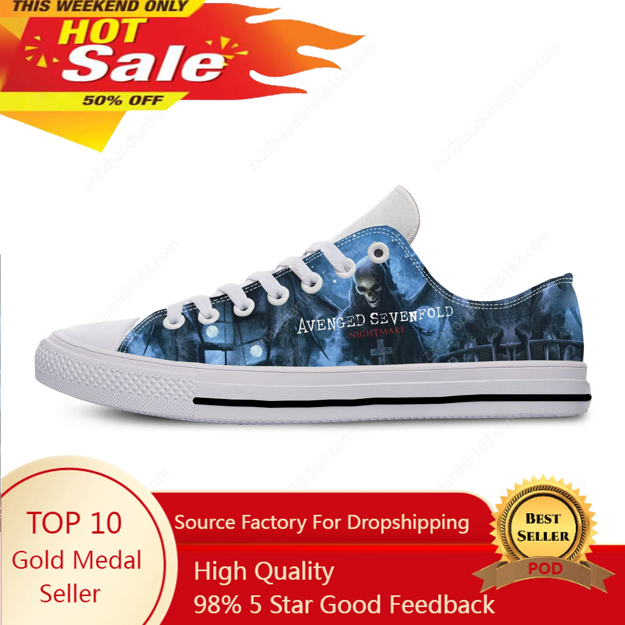 

Avenged Sevenfold A7X Low Top Sneakers Mens Womens Teenager Casual Shoes Canvas Running Shoes 3D Print Lightweight shoe White