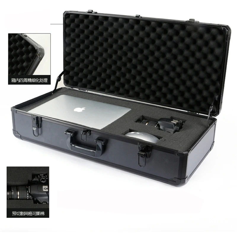 Long Portable Hardware Aluminum Toolbox Instrument Equipment Safety Box Household Fishing Gear Case Multi-functional Suitcase 2