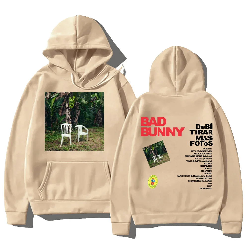 DTMF Debí Tirar Más Fotos Hoodies BAD BUNNY 2025 New Album Sweatshirt Harajuku High Street Pullover Fans Gift Fleece Streetwear 2