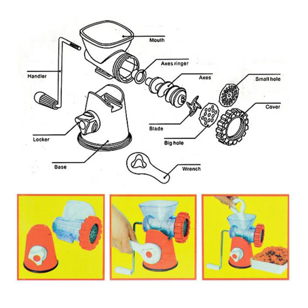 Manual Mincer Meat Grinder Sausage Maker for Kitchen