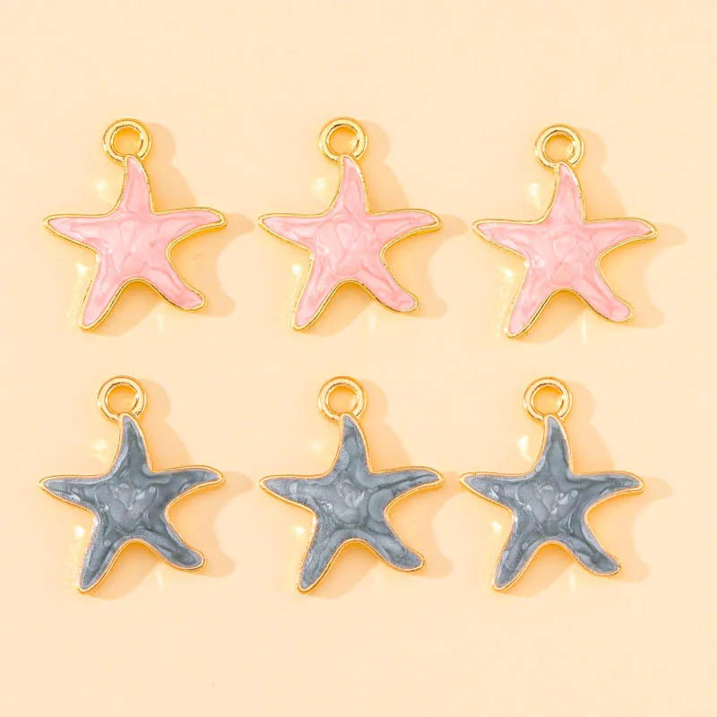 

20Pcs Gold Alloy Enamel Starfish Charm Pendants for Women Earrings Necklace Jewerly Making Handmade Craft Accessories Wholesale