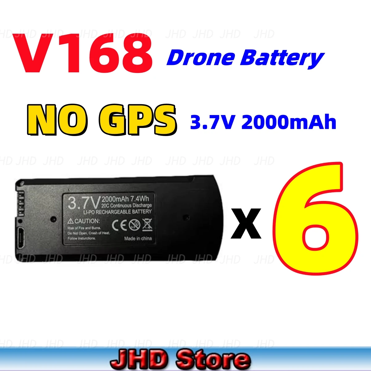 Description Picture 5 of itemJHD Original V168 GPS Battery 7.4V 3000mAh V168 Drone 3.7V 2000mAh For V168 PROMAX RC Quadcopter V168 GPS Battery