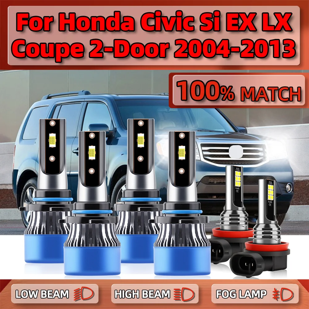

60000LM Canbus LED Head Light 360W Car Headlamps Bulbs 12V Fog Lamps For Honda Civic Si EX LX Coupe 2-Door 2004-2011 2012 2013