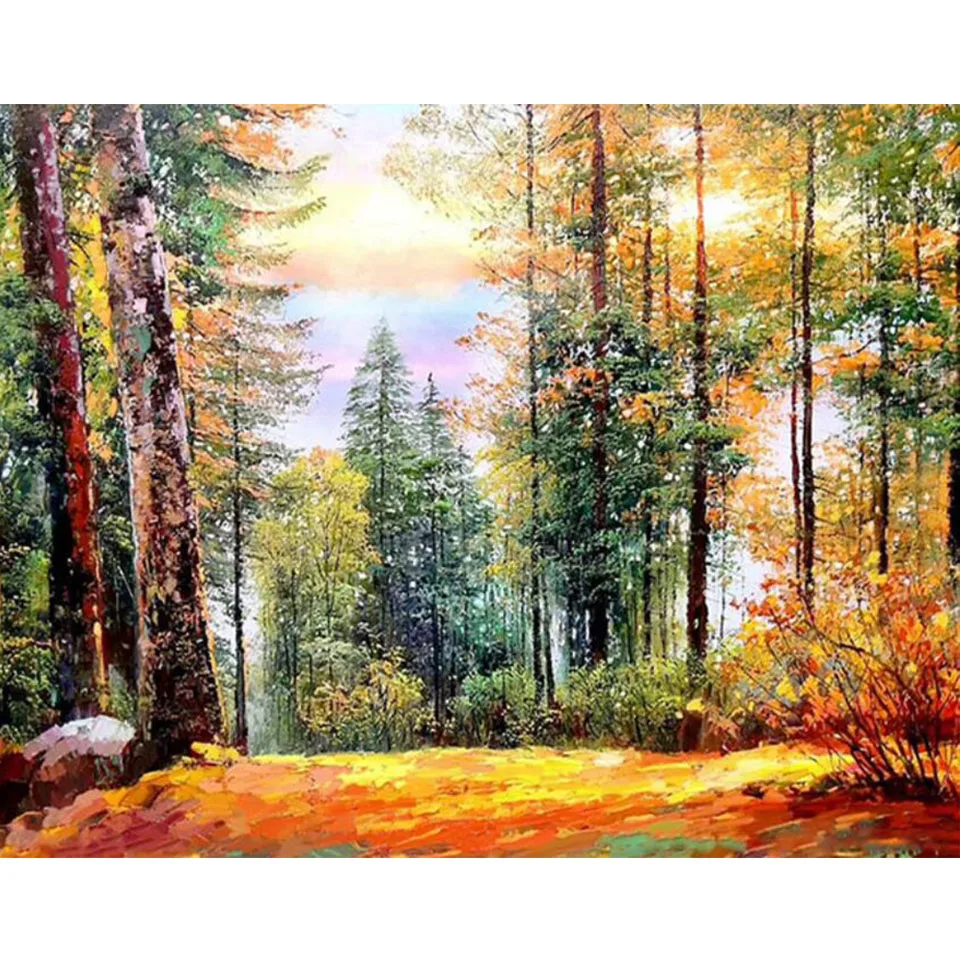 5D AB Diamond Painting Landscape Forest Landscape Square Diamond Embroidery Set Mosaic Art Picture Diamond Home Decoration Gift 5D DIY Diamond Painting best of sale 5D DIY Diamond Painting