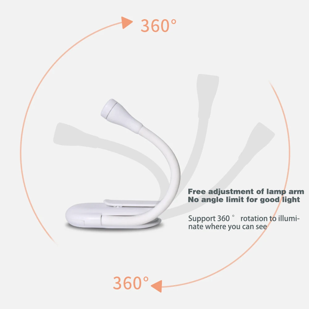 Mini Book Light LED Eye Protection Reading Night Light USB Charging Adjustable Clip-On Study Desk Lamp For Home Bedroom Study