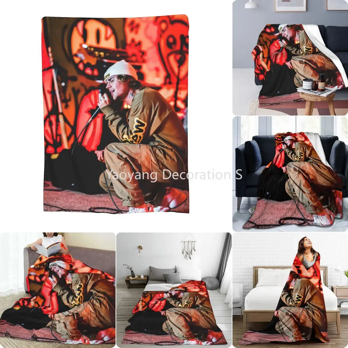 

Justin Bieber Ultra-Soft Micro Fleece Blanket Velvet Sofa Bed High-Quality Sofa Dedicated