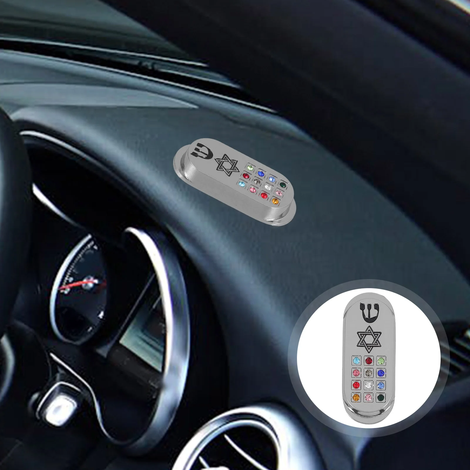 Menorah Jewish Gifts Mezuzah For Outside Goal Post Silver Paper Car Mounted Travel 6