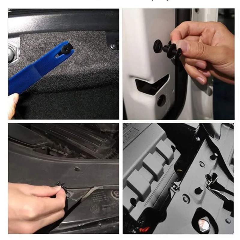 Car Fastener Clips 100pcs 8mm Plastic Rivets Fasteners Screw Car Bumper Fender Black Rivet Car Fastener Clips For Toyota Focus Kia Nissan Yamaha