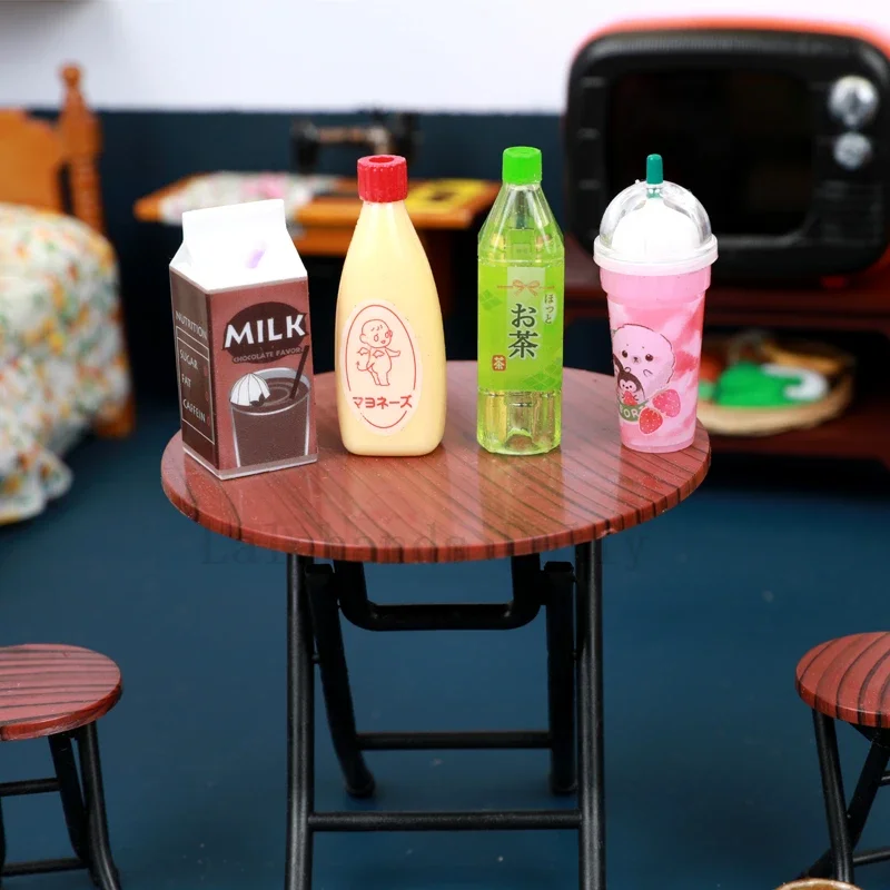 Dollhouse Mini Drink Milk Tea Bottle Food Play Model Shoot Props Children Play Toys for Dollhouse Decorative Accessories