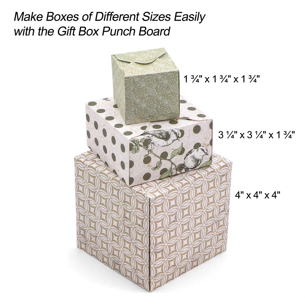 3-in-1 Punch Board for DIY Scrapbooking Birthday Holiday Invitation Envelopes Gift Boxes Bows Making Scoring