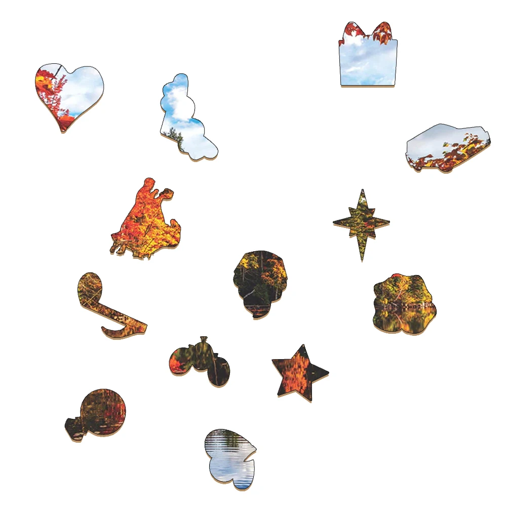 Рисунок 2 - 3D пазлы, деревянный пазл с осенним озером