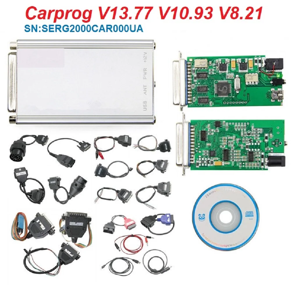 

Newest Online Carprog 13.77 Full Adapters with keygen Car Prog 8.21/V10.93 Iprog Pro V86 For Radio/IMMO ECU Repair Tool