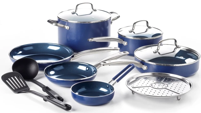 Nonstick Cookware Set 12 Piece Kitchen Ceramic Pots and Pans with Lids  Cooking