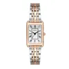fashion elegant rectangle dial steel band women quartz watch 5