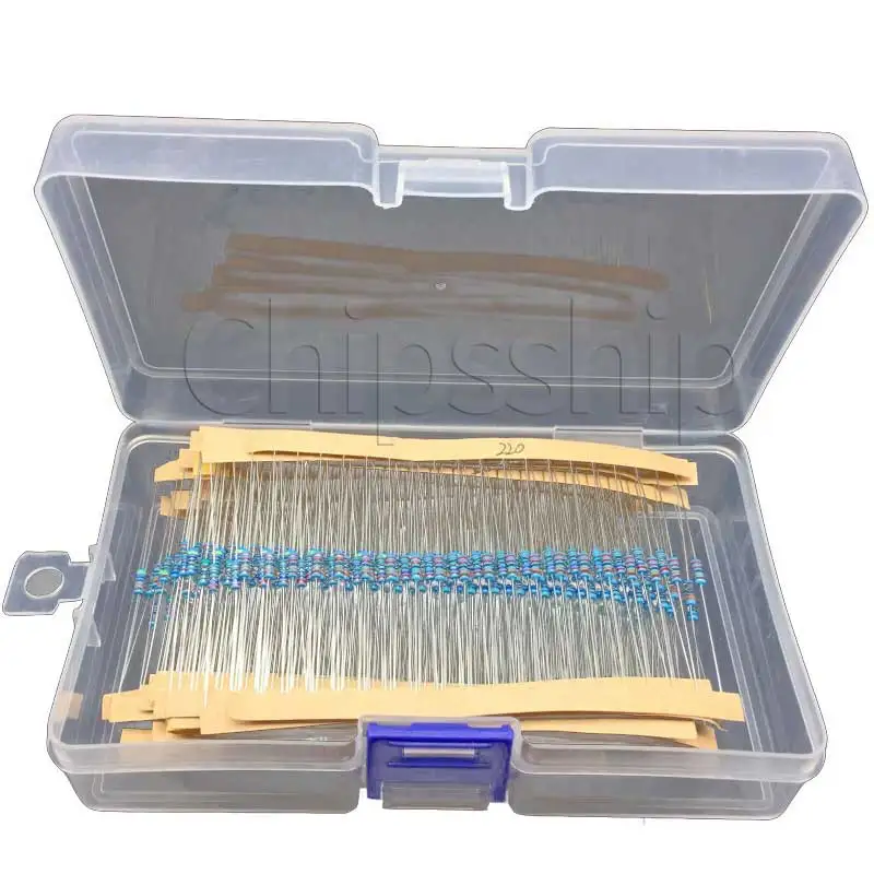

30 Kinds of Resistance 1W and 4W 1_ (10R-1M) Metal Film Resistance Sample Kit Box 20 each, a total of 600