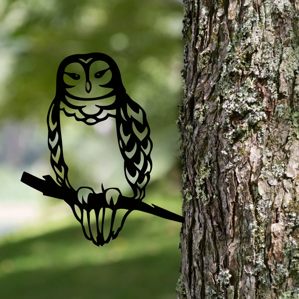 

Metal Iron Owl on A Branch Yard Art Rustic Outdoor HomeGarden Art Backyard Decor Home Garden Yard Art Patio Decorations Outdoor