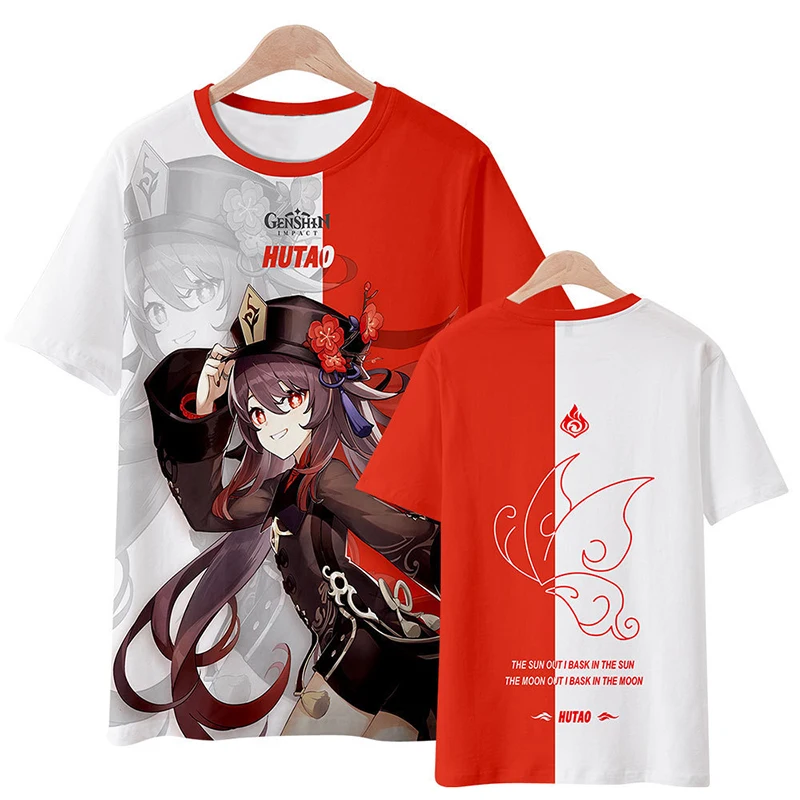 Summer Anime Game Genshin Impact 3D Print T-shirt Woman Streetwear T Shirts Harajuku Tees Tops Women Girl Oversized Y2k Clothing