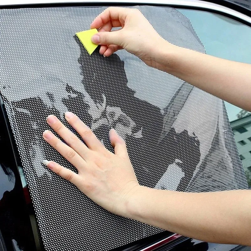 2Pcs Car Sunshade Stickers Electrostatic Sticker Window Sun-shading Stickers Sun Block Car Rear Windows Side Blocks Cover Film