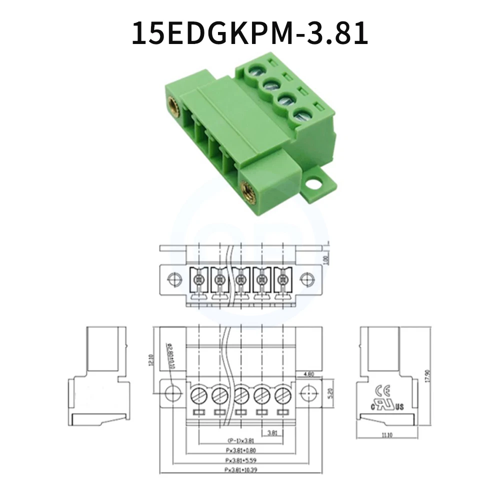 (5 Sets) KF 2EDGKPM + 2EDGKM 3,81mm Lötfreie Verriegelungsplatte Befestigung JM 15EDGKPM+15EDGKM Paar Klemmenblock mit Anschlusskabeln Set 2~24P
