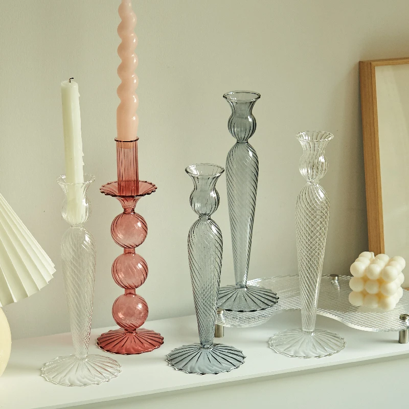 Decorative Candle Holders Nordic Taper Candlestick Stand for Home Wedding Decoration Party Vase Table Centerpiece Couple Gift
