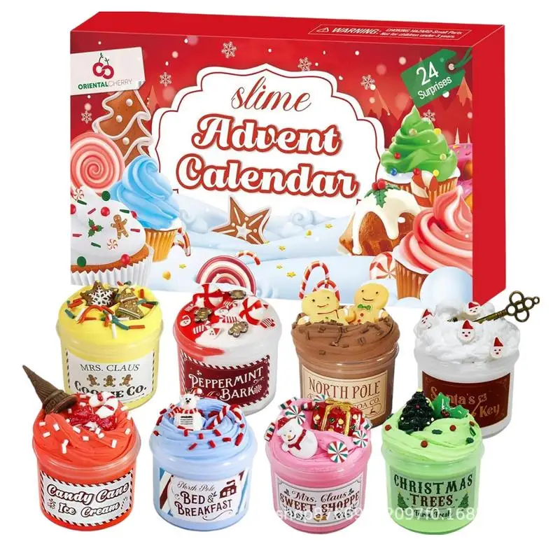 Christmas Slime Advent Calendar Toy Countdown Calendar Box 2024