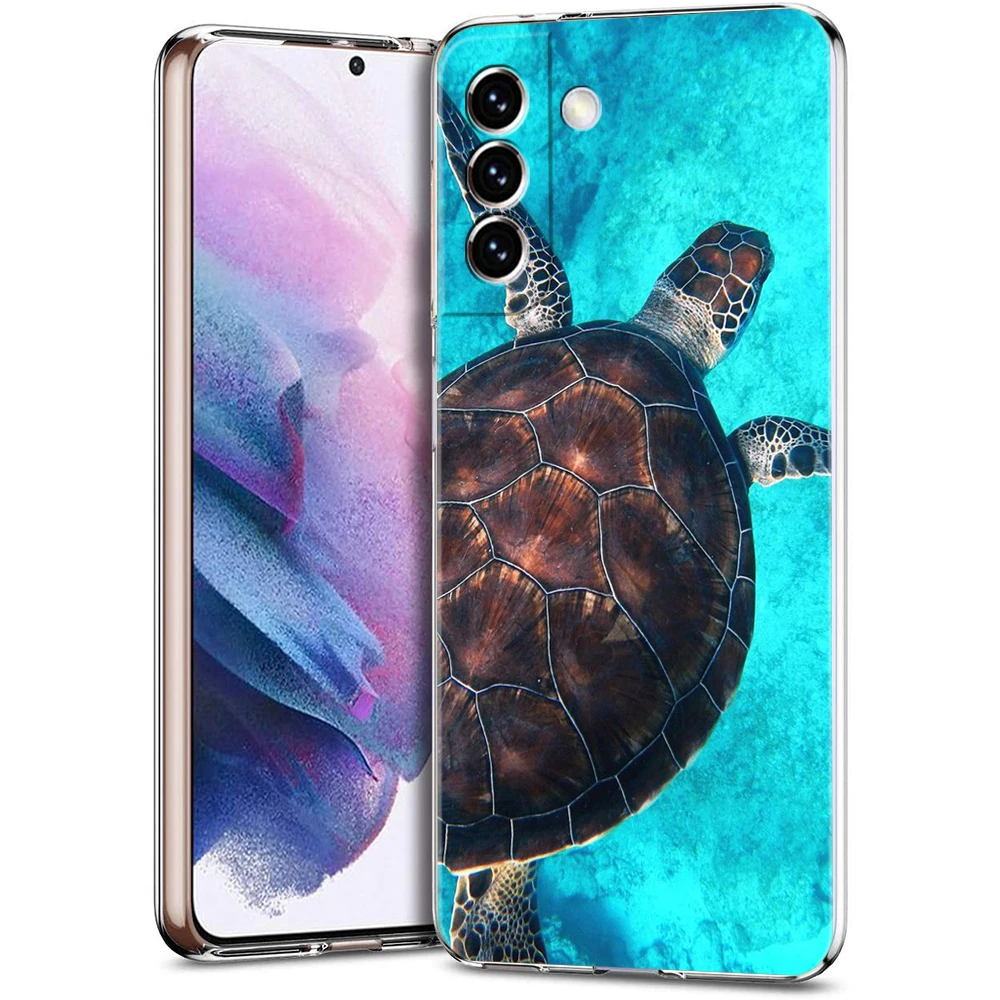 Ocean Blue Sea Turtle Cartoon Soft Clear Phone Case