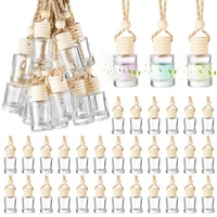 50Pcs/Set Hanging Car Air Freshener 10ml Essential Oil Aromatherapy Diffuser Bottles Empty Glass Perfume Bottles Car Ornament 1