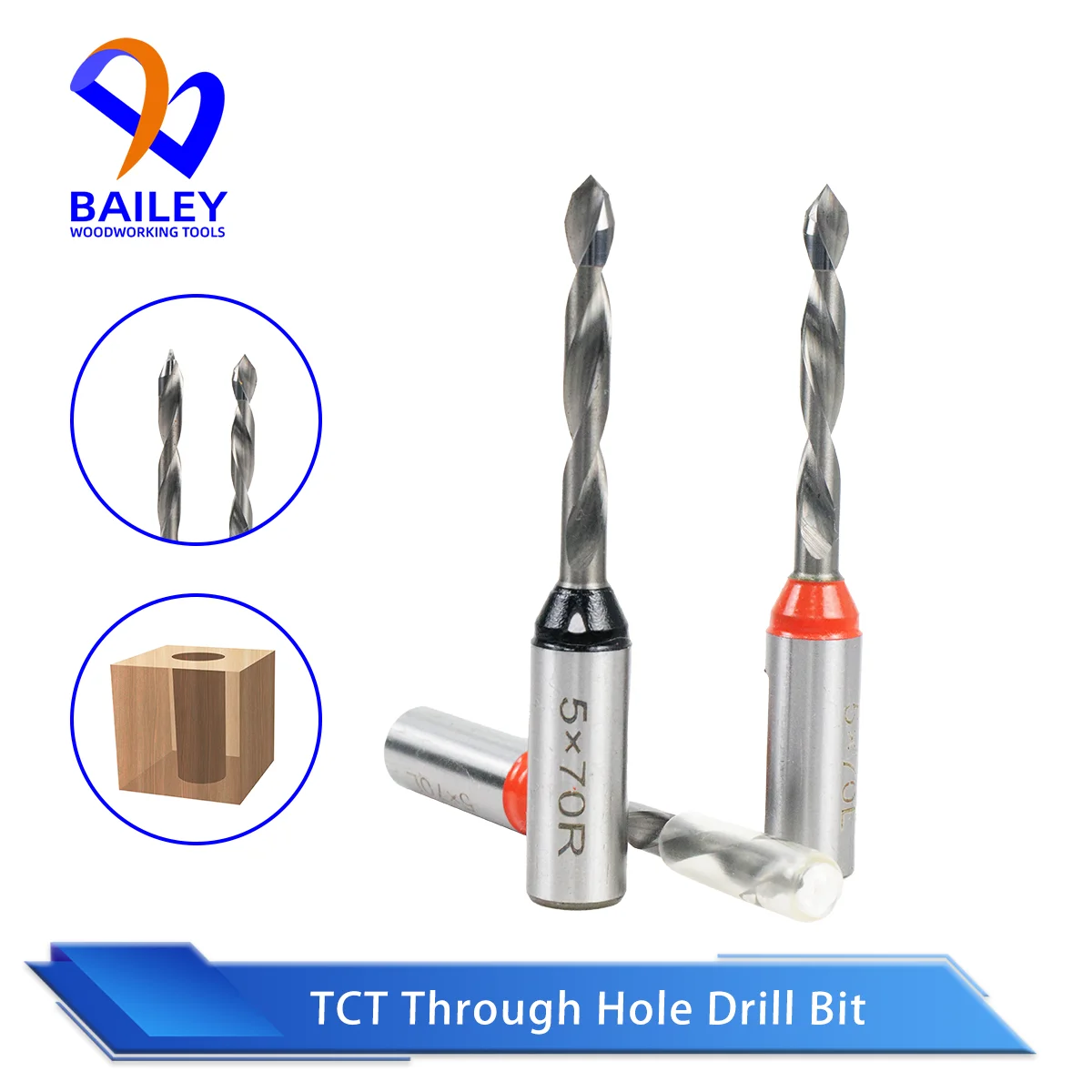 1PC 70mm TCT Trough Hole Drill Bits Woodworking Drilling Bit CNC Router