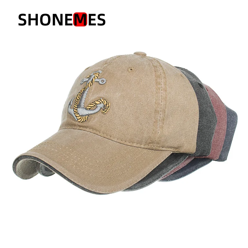 

ShoneMes Embroidery Anchor Snapback Cap Sports Basetball Caps Outdoor Adjustable Hat for Men Women