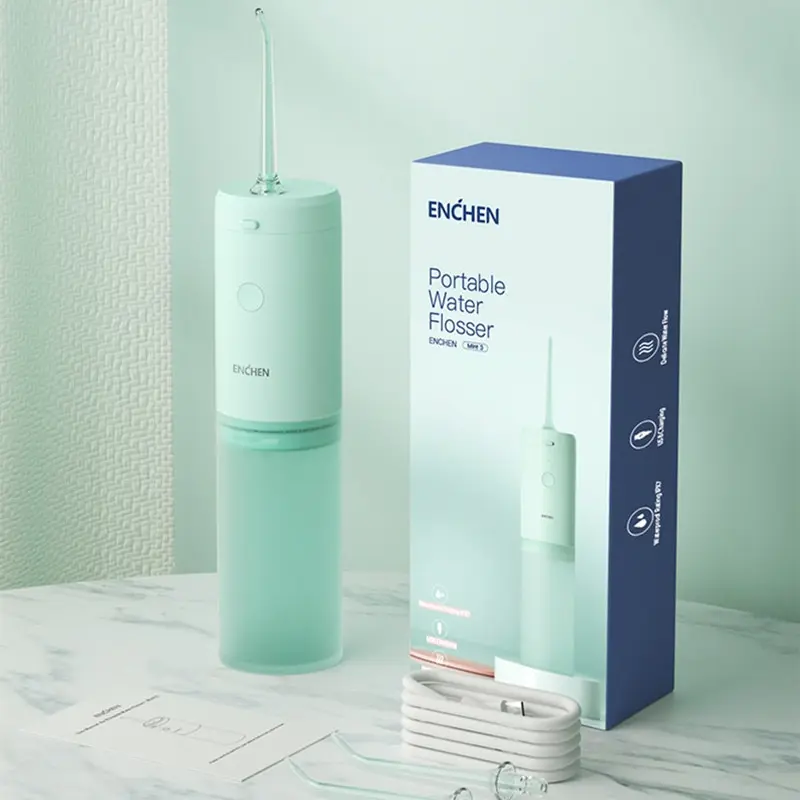 ENCHEN MINT3 Water Flosser Oral Irrigator Teeth Cleaner Portable Travel Type C Port Rechargeable Cordless IPX7 Waterproof