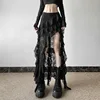 BKLD 2024 Autumn New Women Clothing Black Skirts Sexy High Waist Lace Ruffles Patchwork Irregular Y2k Skirts Party Clubwear 1