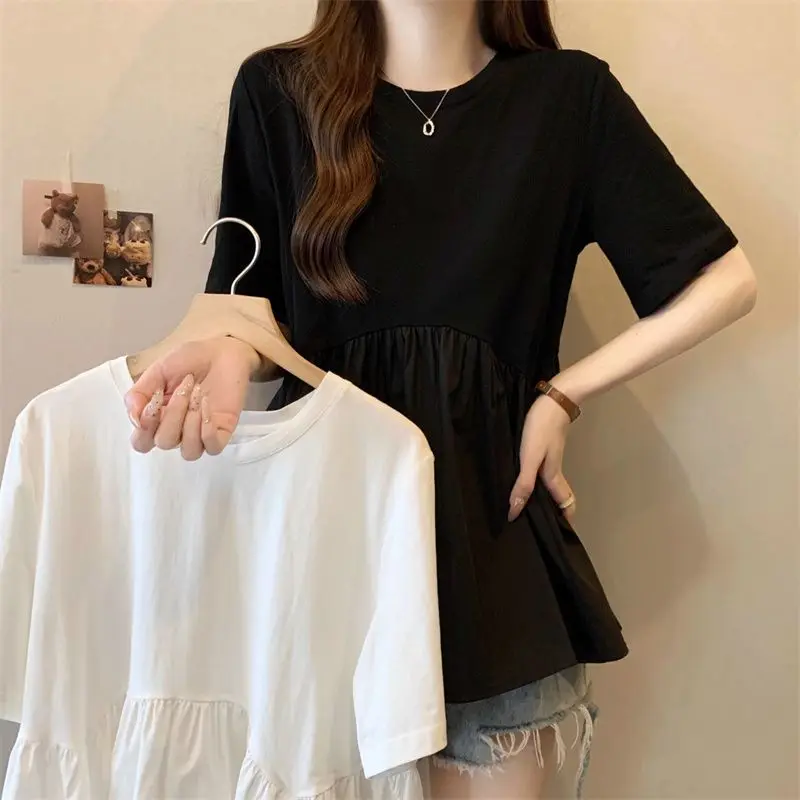 

Women Summer Short Sleeeve Tops Female O Neck T Shirts Summer Solid Color Style Shirt Ladies Casual Fashion Tops Shirts Q859