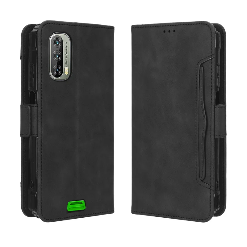 GOKEN Cover per Blackview BV7100, Custodia Folio in PU Pelle Flip Wallet Libro Case con Portafoglio, TPU Silicone Magnetica Cover con Supporto di Stand/Carte Slot (Nero