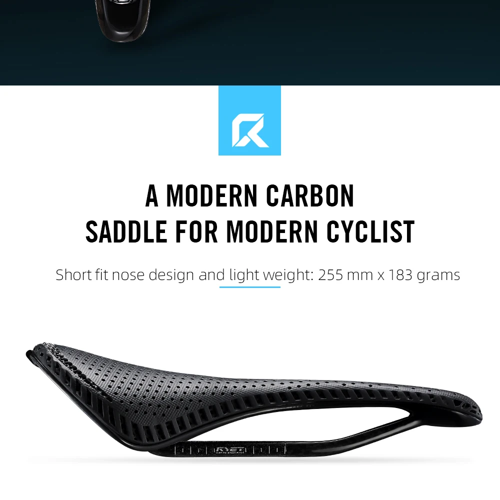 RYET 12K Vollcarbon-Sattel mit 3D-Druck, 122 g, für Triathlon, Rennrad, MTB, Gravel, Fahrrad, leichter Fahrradsitz, EVA-Oberfläche, 7 x 9 mm – Detail 8