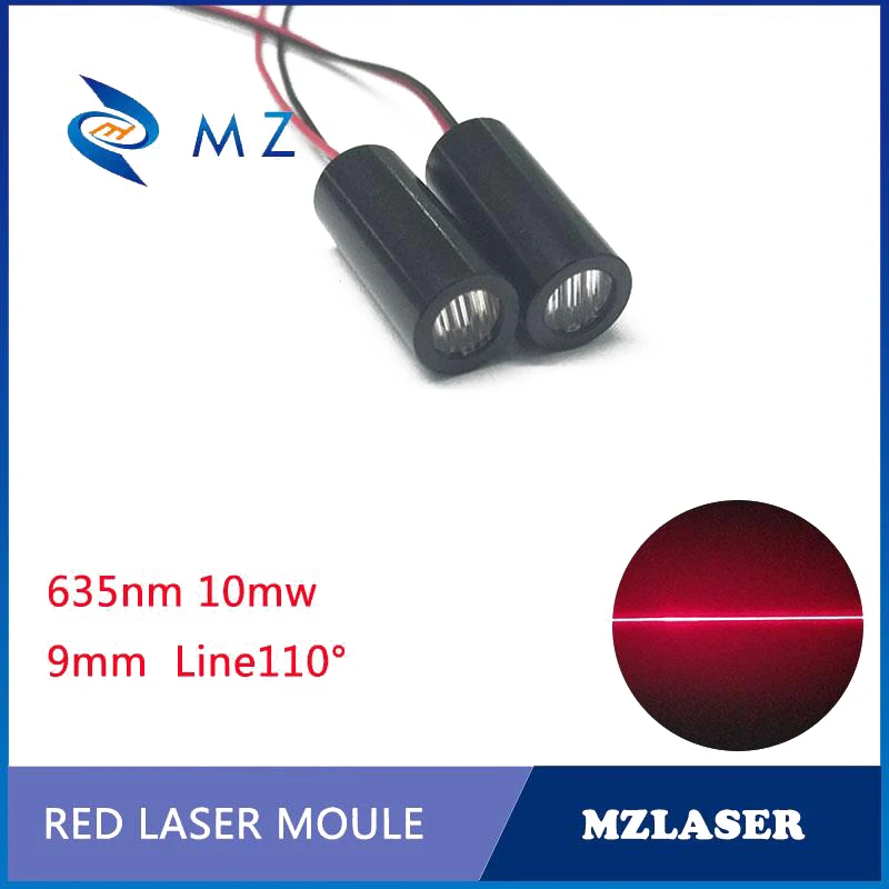 Standard D9mm 635nm 10mw Red Line PMMA Lens Diffusion Angle 110degrees