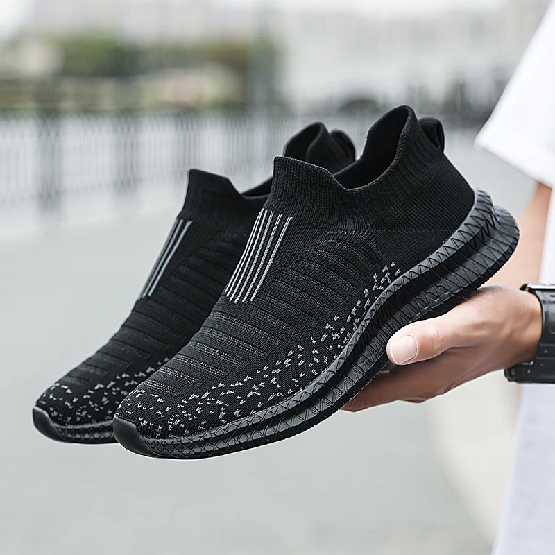 Men Shoes Comfortable Walking Shoes Lightweight Casual Sneakers Breathable Slip on Mens Loafers Big Size 39-46