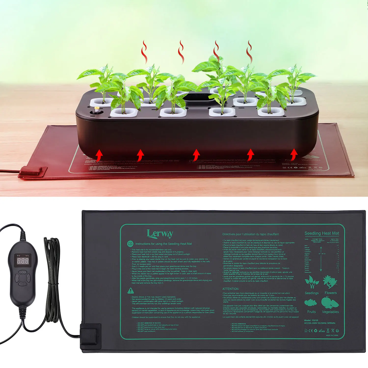 LerwayUpgradedSeedlingHeatPadswithThermostatController30W