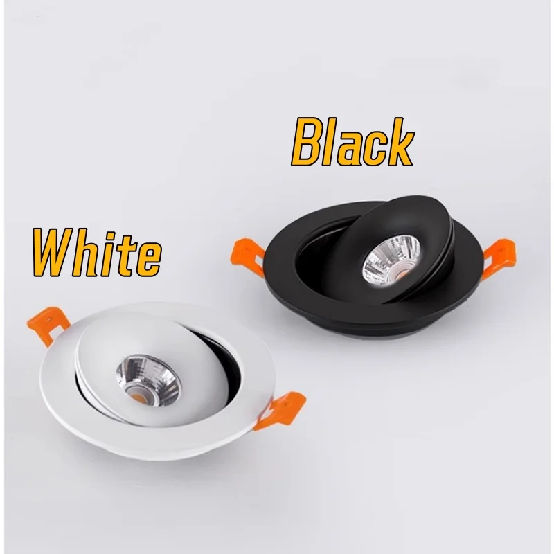 Recessed Anti-glare COB spotlights LED downlight 5W 12W 18W 24W 360&deg; rotation Dimmable Ceiling lamp AC85-265V Interior lighting led downlight recessed ceiling spotlight ceiling lamps