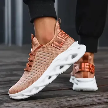 أحذية رياضية رجالية للصيف خفيفة الوزن قابلة للتنفس شهادة جديدة حذاء تدريب برباط أحذية رياضية خارجية أنيقة 5