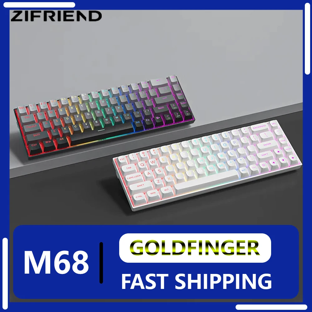 

ZIFRIEND M68 Magnetic Switch Mechanical Keyboard Wired Hot-Swap 8k Return RGB E-sports Keyboard Gaming Pc Accessories Man Gifts