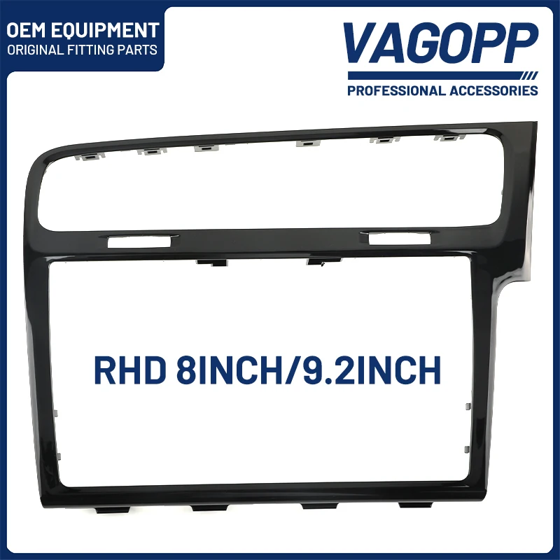 

For VW Golf 7 7.5 MK 7 RHD Right-hand Drive Radio Frame Panel CD Plates Car Stereo Screen Bezel Interior Trim Part Gloss Black