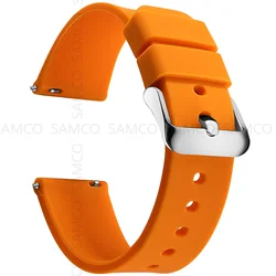 Versatile Silicone Fashion Watch Straps - Soft Rubber Bands in Multiple Colors for 21mm (Portland Orange 1)