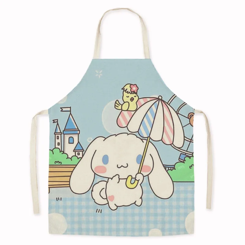 Denim Cotton Linen Apron bunny print customizable apron goods for home kitchen aprons for women Woman kitchen apron Apron hairdresser Apron