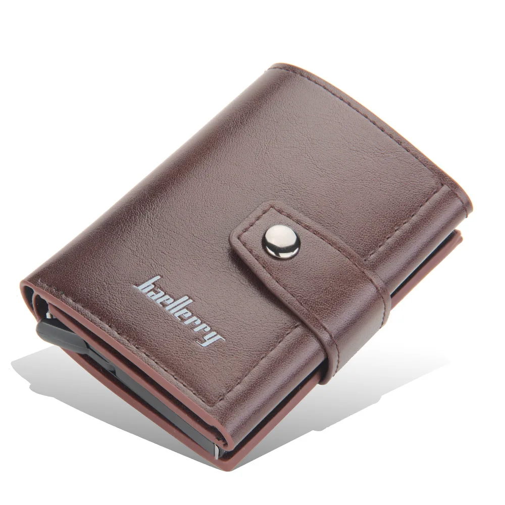 RFID Men Card Wallets Hasp Small Card Wallets Slim Mini thumbnail 2