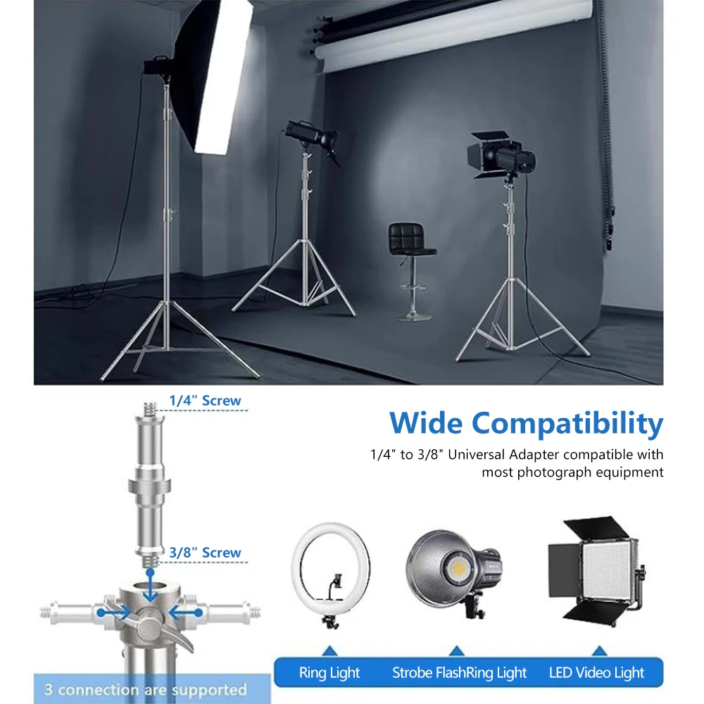 2/2.8m Light Stand Adjustable Photo Video Lighting Stand Heavy Duty Alloy for Soft Box Photography Studio Equipment