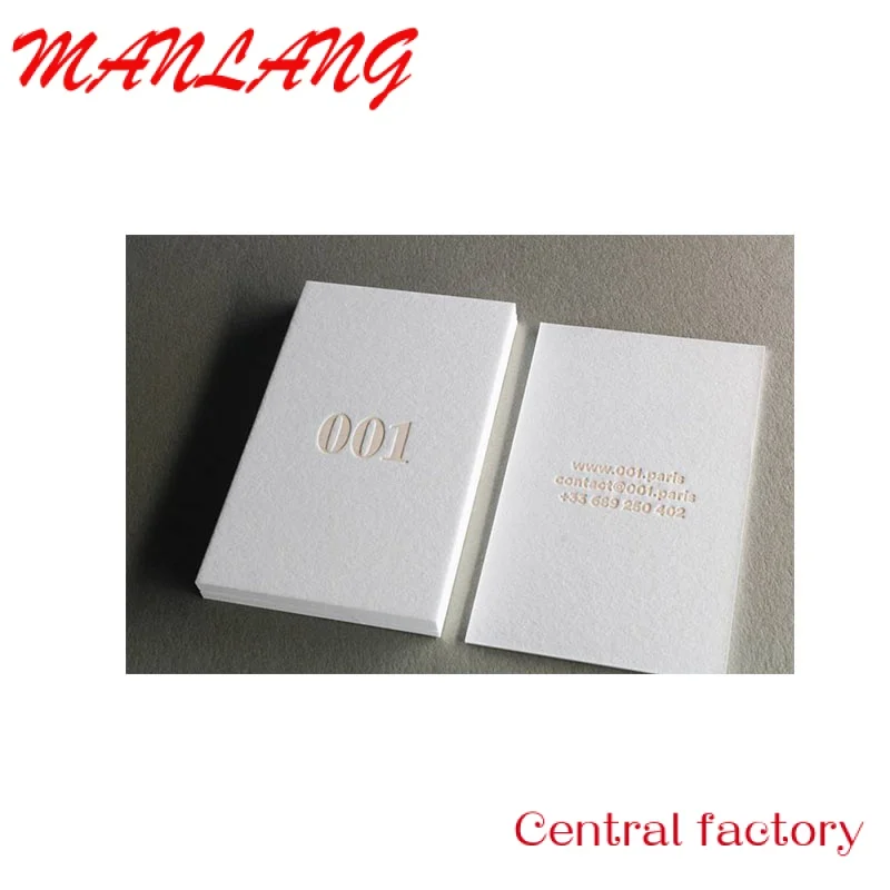 

Custom High quality matte white texture paper bump high-grade printing 001 personality logo business card