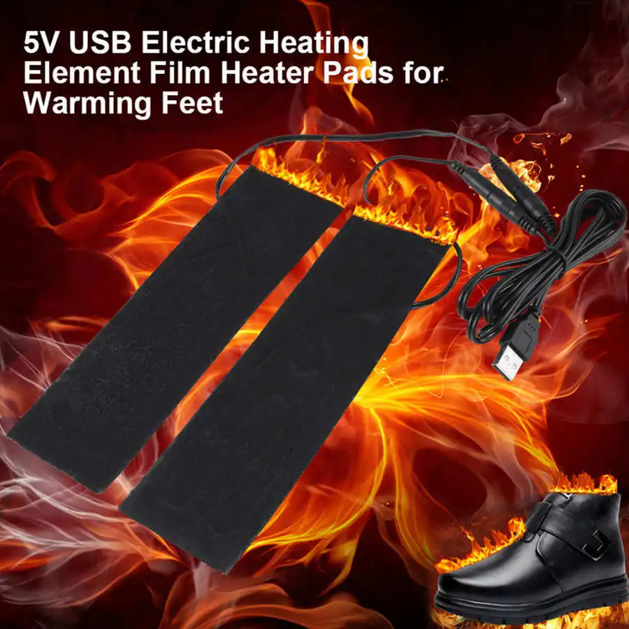 6*20CM Shoes Dryer Electric Heating Film Heater Pad Universal Heating Pad Cover Boot USB Dehumidify Shoes Drier 2
