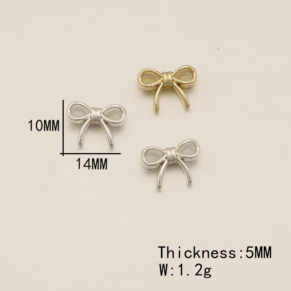 Cordial Design 10*14MM 100Pcs Alloy Accessories/Bowknot Shape/Bead/Hand Made/Jewelry Findings & Components/DIY Charms/Connectors - cordial