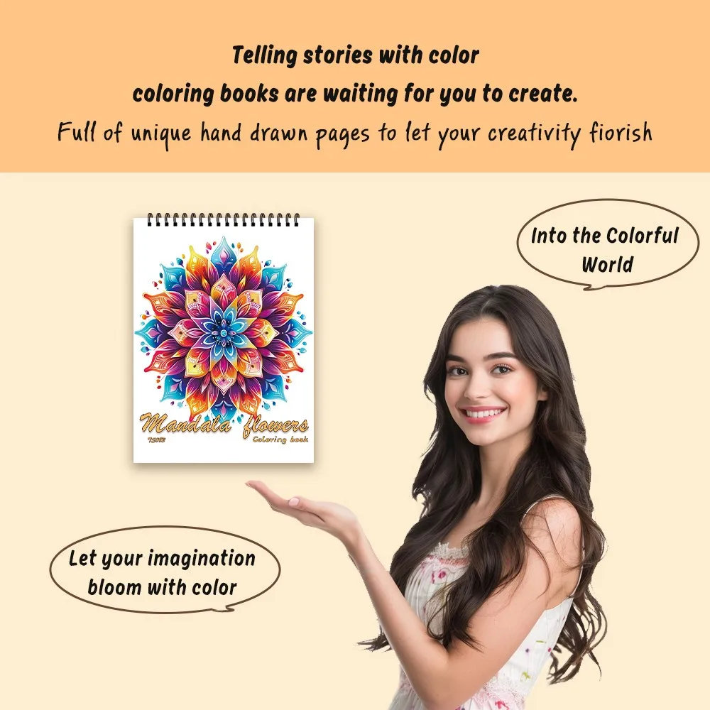 Spiral Coloring book -30 Sheets adult coloring book, 11.2 x 8.3 inches, 100g thick paper, drawing book, homecoming holiday gift 6