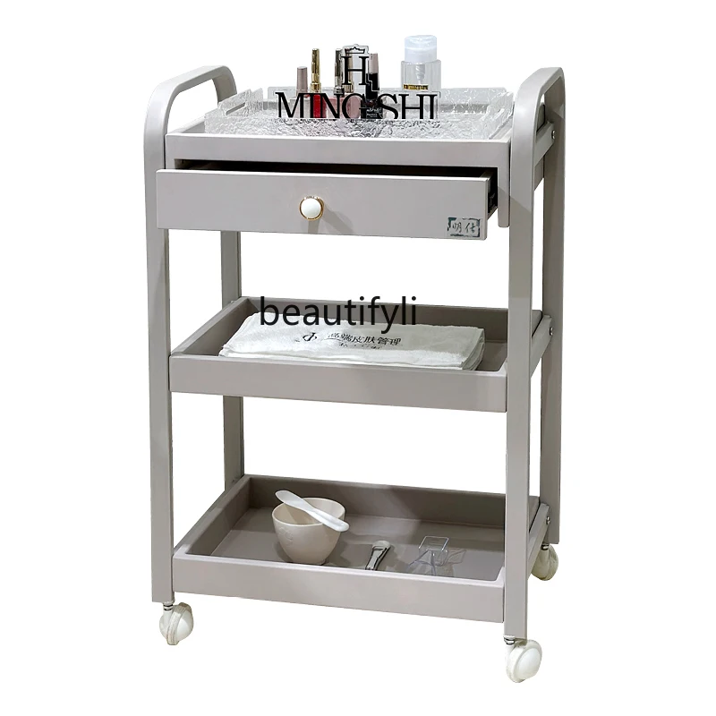

Beauty Car High-End Mobile Trolley Drawer Light Luxury Nail Beauty Eyelash Beauty Tool Car